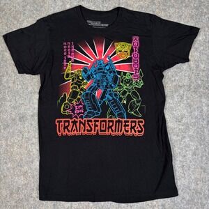 Transformers Graphic T Shirt Mens Large Black Neon Optimus Prime 2012